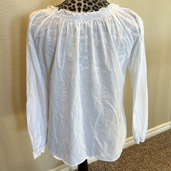 Women’sVintage DCC Missy white top with blue embroidered detail, size L - Picture 5 of 7